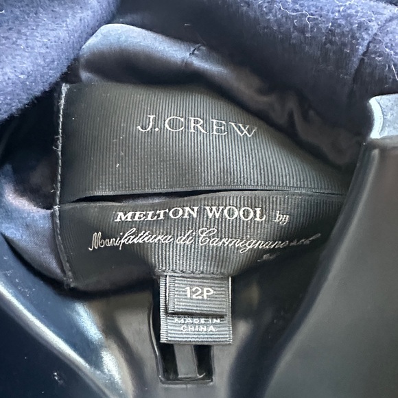 J. Crew Dark Blue Melton Wool Jacket - Picture 3 of 4